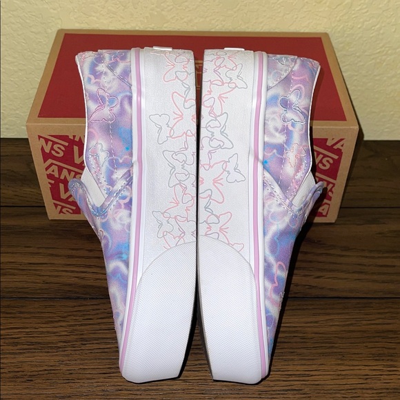 Vans Slip-On Platform Sneakers - Lavender Pink Butterfly - Picture 7 of 8